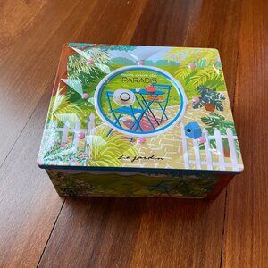 Unique "Quilted" Metal Rectangle "Spring Tea" Tin